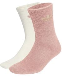 adidas - Fluffy Crew Sock 2 Pairs - Lyst