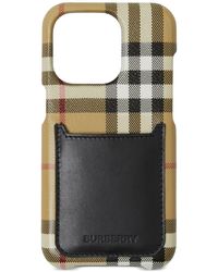 Burberry - Check-print Iphone 14 Pro Case - Lyst