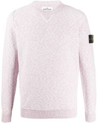 Stone Island Textured Knit Jumper - Pink