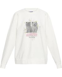 Ganni - Kittens Print Cotton Sweatshirt - Lyst