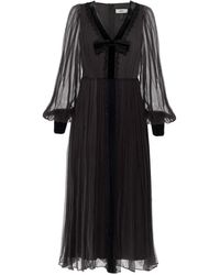 Nissa - Velvet Bow Midi Dress - Lyst
