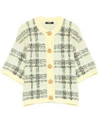 Balmain - Checked Cardigan - Lyst