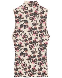Nanushka - Top con cuello alto y motivo floral - Lyst