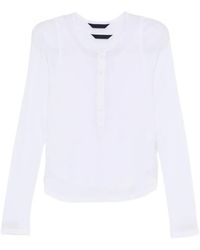 Juun.J - T-Shirt Superposé À Col Henley - Lyst