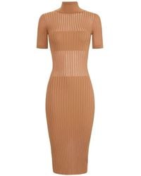 Elisabetta Franchi - Turtleneck knit midi dress - Lyst