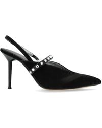 McQueen - Crystal-Embellished Slingback Pumps - Lyst