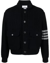Thom Browne - 4-Bar Stripe Cable-Knit Jacket - Lyst