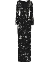 Oscar de la Renta - Crystal-Embellished Velvet Gown - Lyst
