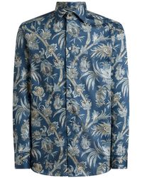 Etro - Overhemd Van Katoen-Satijn Met Bloemig Paisley-Patroon - Lyst