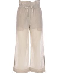 Pinko - Drawstring Straight-Leg Trousers - Lyst