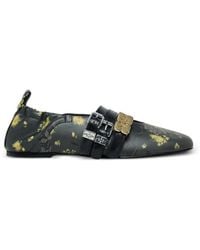 Ganni - Sue Triple Floral-Print Ballet Flats - Lyst