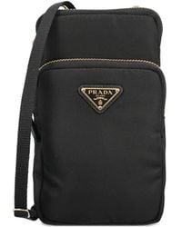 Prada - Schultertasche Mit Logo-Schild - Lyst