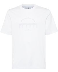 Brunello Cucinelli - Camiseta con eslogan estampado - Lyst