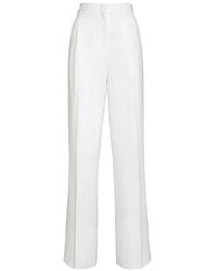 Ferragamo - Pleated Straight-Leg Trousers - Lyst