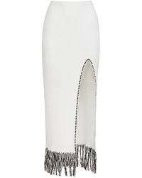 Toccin - Amora Midi-Rok Met Franje En Split - Lyst