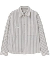 WOOYOUNGMI - Striped Embroidered Shirt - Lyst