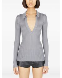 DURAZZI MILANO - Ribbed Polo-Neck Top - Lyst