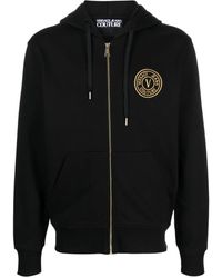 Versace Jeans Couture - Sudadera con capucha y logo bordado - Lyst