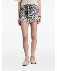 Siedres - Floral-Print Fringed Shorts - Lyst