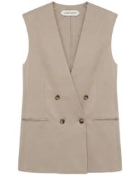 Alberta Ferretti - Double-Breasted Sleeveless Jacket - Lyst