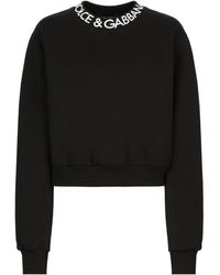 Dolce & Gabbana - Cotton Blend Logo Sweatshirt - Lyst