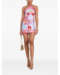 retroféte - Adelaide Floral-Print Silk Mini Dress - Lyst