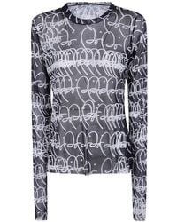 Maria Calderara - Graphic-Print Mesh T-Shirt - Lyst