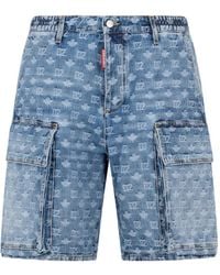 DSquared² - Logo-Pattern Cargo Shorts - Lyst