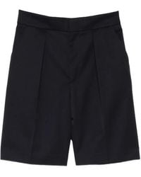 Victoria Beckham - Elasticated Back Waistband Wool Blend Tailored Shorts - Lyst