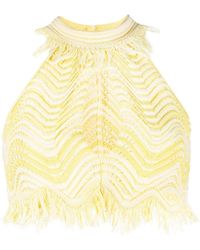 Genny - Fringe-detail Knitted Cropped Top - Lyst