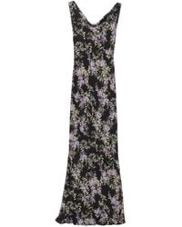 Norma Kamali - Floral-Print Cowl-Neck Dress - Lyst