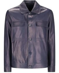 Salvatore Santoro - Leather Shirt Jacket - Lyst