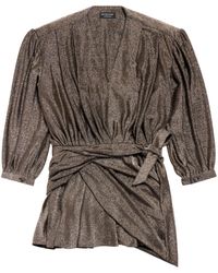 Balenciaga - Robe froncée ornée de paillette à coupe courte - Lyst