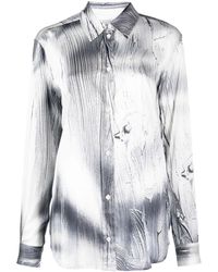 Louisa Ballou - Abstract-pattern Stretch-silk Shirt - Lyst