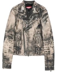 DIESEL - L-Uxure Zip-Fastening Leather Jacket - Lyst