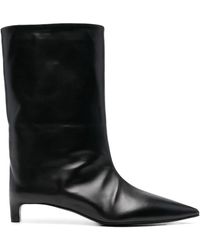 Jil Sander - Pointed-Toe Leather Boots - Lyst