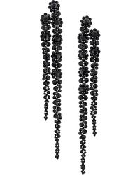 Simone Rocha Oorhangers Met Kristallen Bloem - Zwart