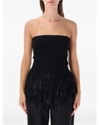 OperaSPORT - Eloisa Lace-Trim Ribbed Top - Lyst