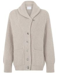 Fedeli - Ribbed-Knit Shawl-Collar Cardigan - Lyst