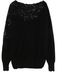 Ermanno Scervino - Lace-Panel Sequin-Embellished Sweater - Lyst