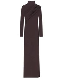 Courreges - Robe Longue En Jersey À Détail Torsadé - Lyst