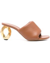 JW Anderson - Chestnut 80Mm Chain-Heel Leather Mules - Lyst