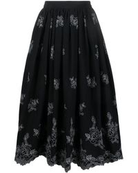 Erdem - Jupe Mi-Longue Fiona À Fleurs Brodées - Lyst
