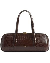 Mugler - Braune Aurora Tasche Mit Kroko-Effekt - Lyst