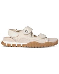 Miu Miu - Tyre Touch-Strap Suede Sandals - Lyst