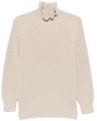 Max Mara - Ruffled Cotton Sweater - Lyst