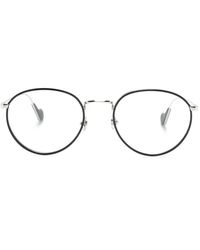 Moncler - Runde Brille Mit Logo-Schild - Lyst