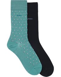 BOSS - Logo-Intarsia Socks (Pack Of Two) - Lyst