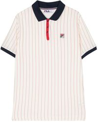 Fila - Striped Cotton Polo Shirt - Lyst