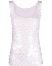 P.A.R.O.S.H. - Sequin-embellished Tank Top - Lyst